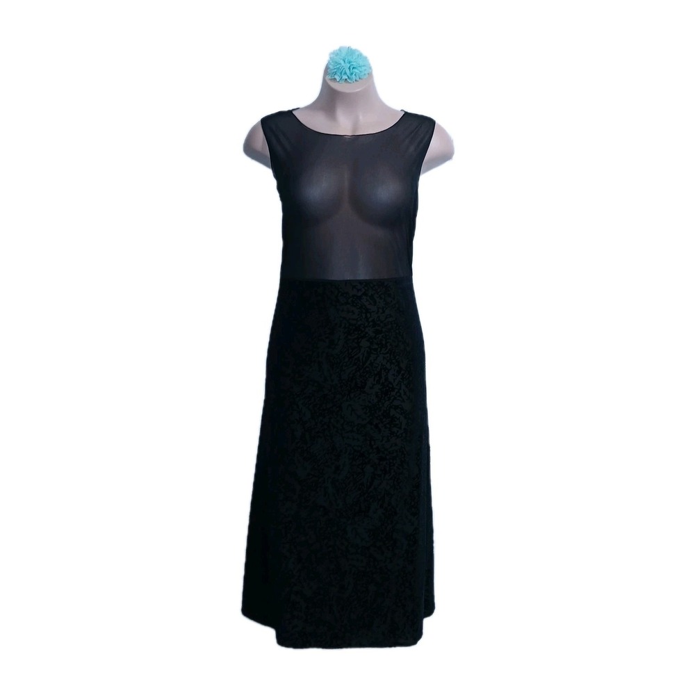 J. Jill Women Maxi Dress 3X Black Velvet Burnout Dark Goth Grunge Velour Street